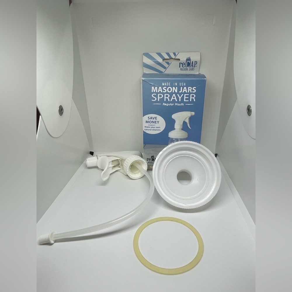 reCAP Mason Jars Sprayer Regular Mouth Lid White Made in USA BPA Free - Picture 5 of 7